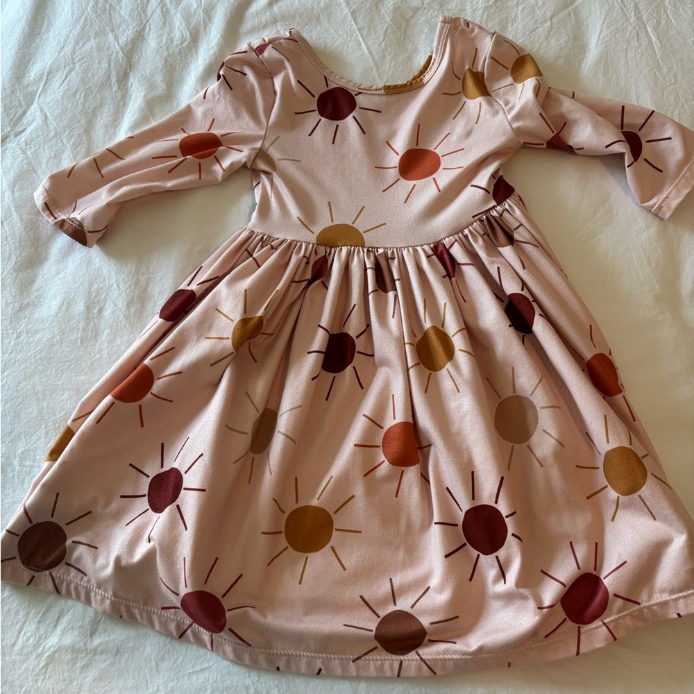 Sunny Delight Kids Dress in Pink and Gold